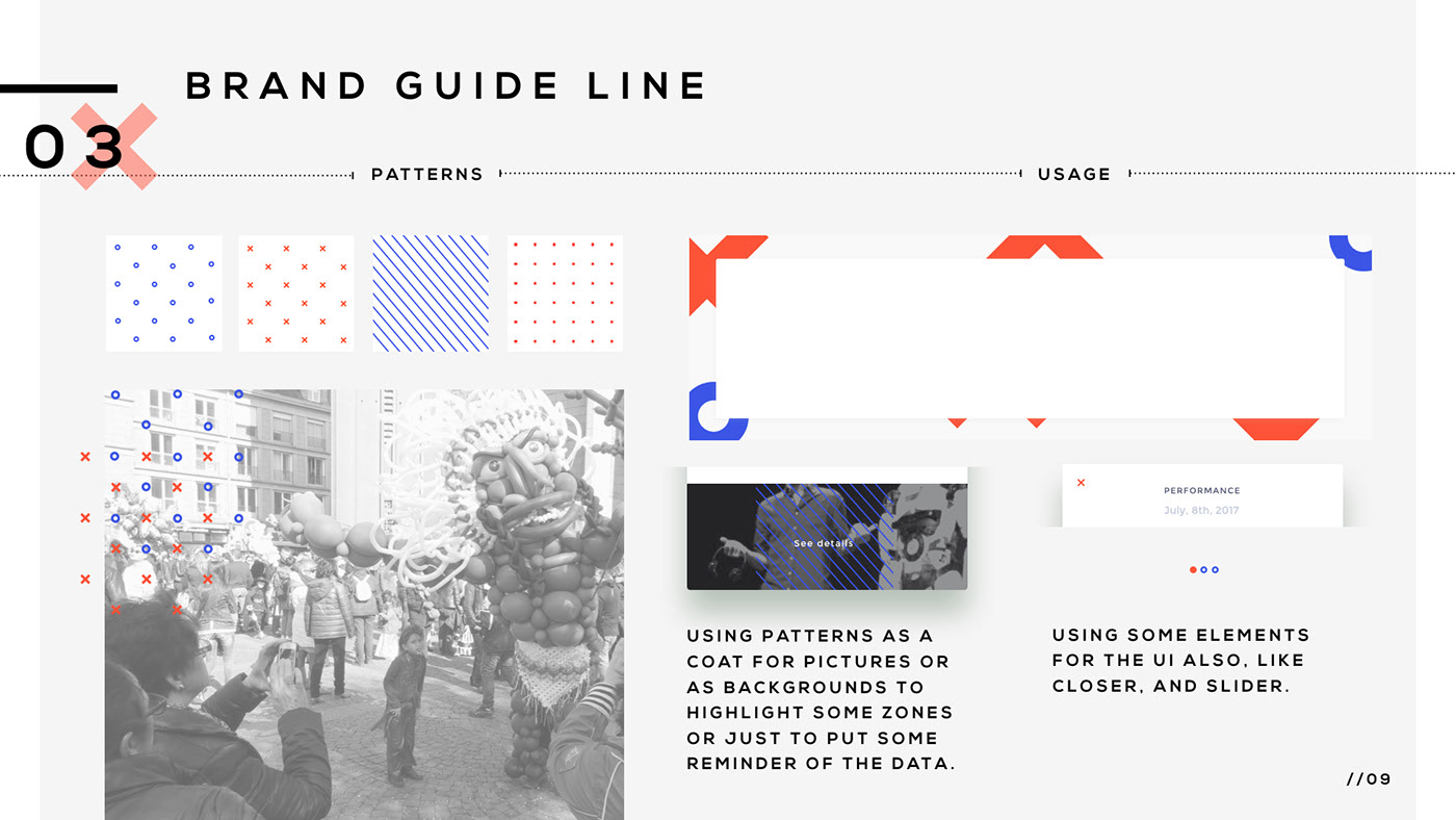 Brand patterns and pattern usage across imagery and UI cards