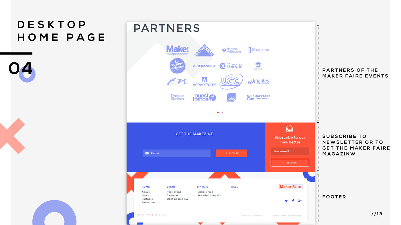 Homepage — partners carousel, newsletter subscribe and footer