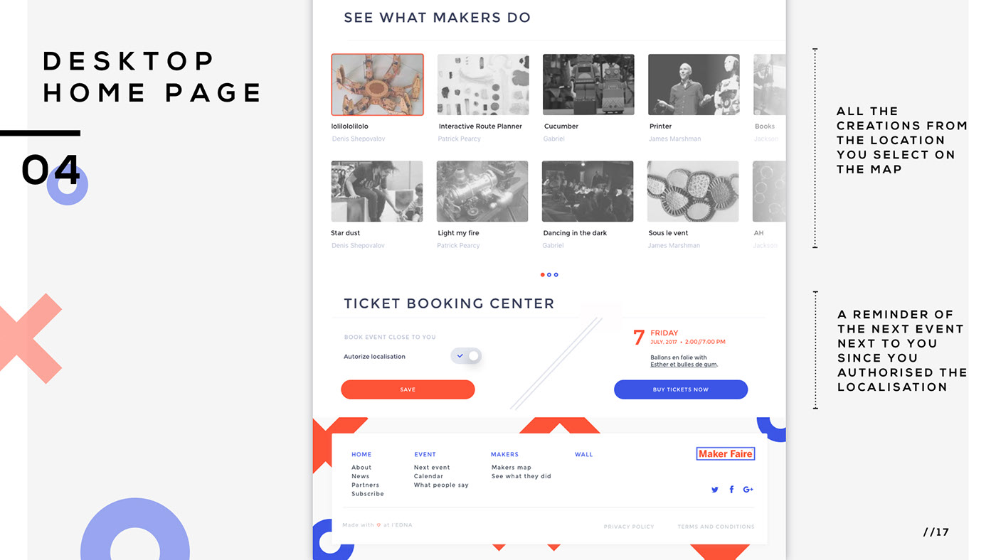 Makers — see what makers do gallery and ticket booking module